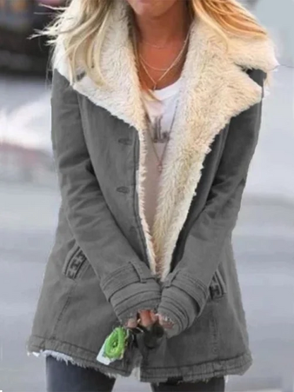 Loretta | Women's Stylish Button-Front Mid-Length Jacket