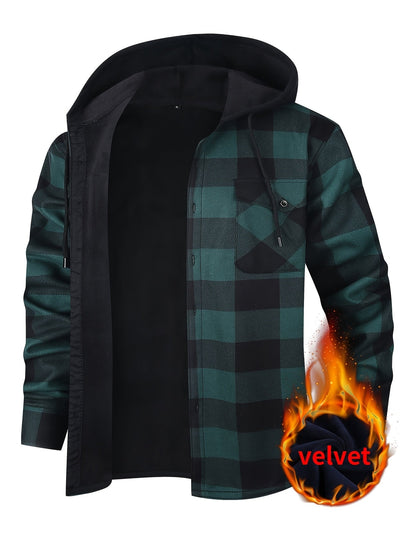 Adam | Men's Stylish Plaid Hooded Jacket