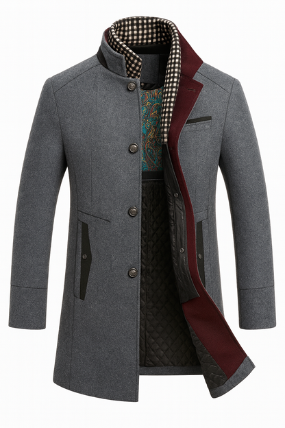 Tom | Men's Colourblock Wool Overcoat for Winter
