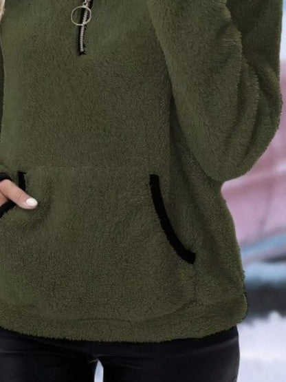 Helen | Women's Cosy Teddy Fleece Half-Zip Pullover Jumper for Winter