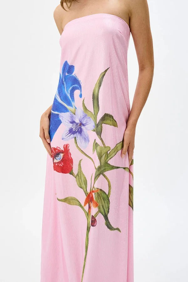 Glamorous Evening Sequin Floral Off-Shoulder A-Line Maxi Dress