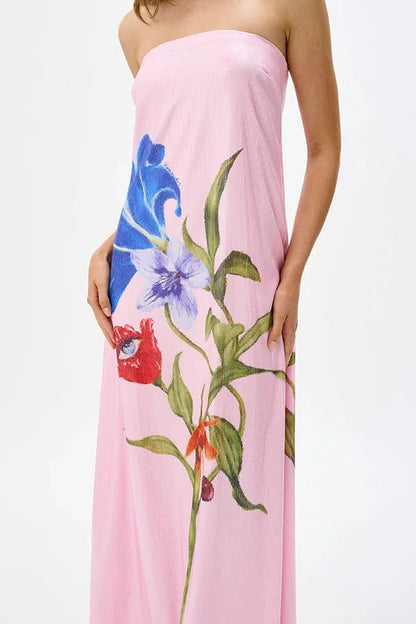 Glamorous Evening Sequin Floral Off-Shoulder A-Line Maxi Dress