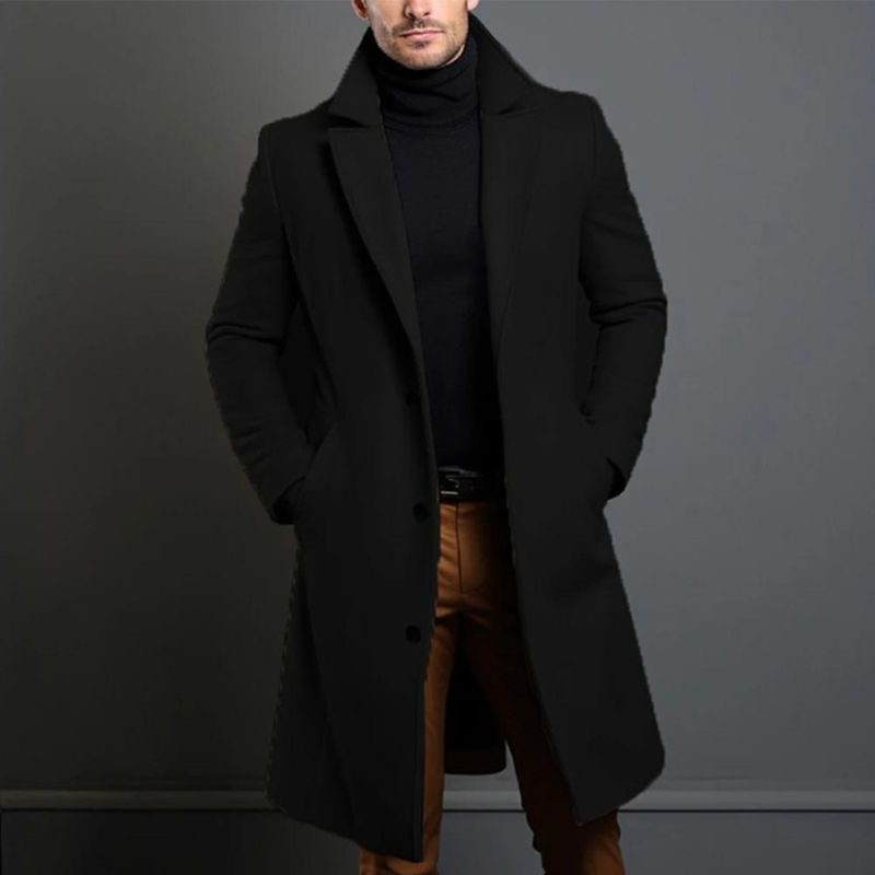 Elias | Men's Tailored Slim-Fit Long Coat for Winter