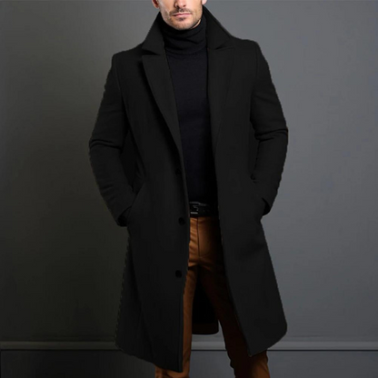 Elias | Men's Tailored Slim-Fit Long Coat for Winter
