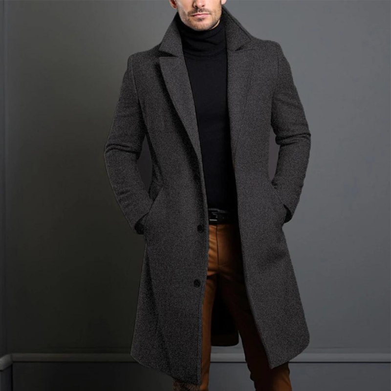 Elias | Men's Tailored Slim-Fit Long Coat for Winter