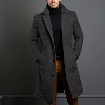 Elias | Men's Tailored Slim-Fit Long Coat for Winter