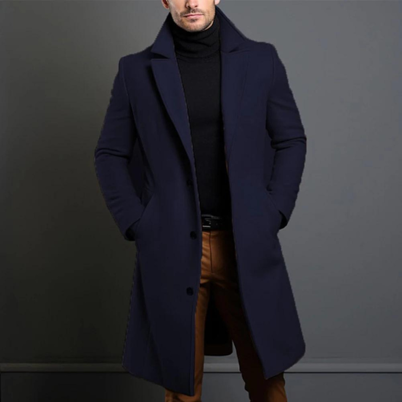 Elias | Men's Tailored Slim-Fit Long Coat for Winter