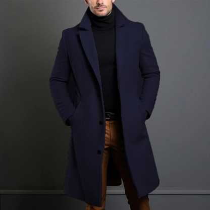 Elias | Men's Tailored Slim-Fit Long Coat for Winter