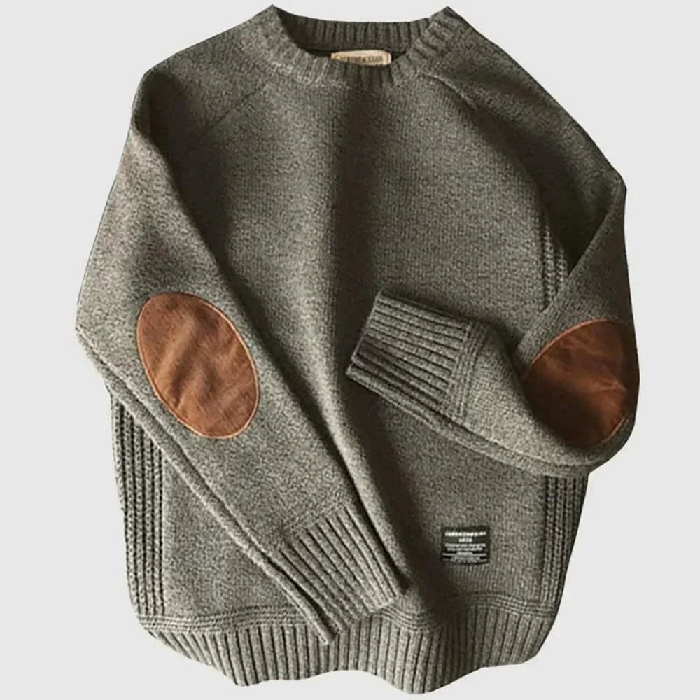 Floyd | Men's Crew Neck Jumper with Elbow Patches for Winter