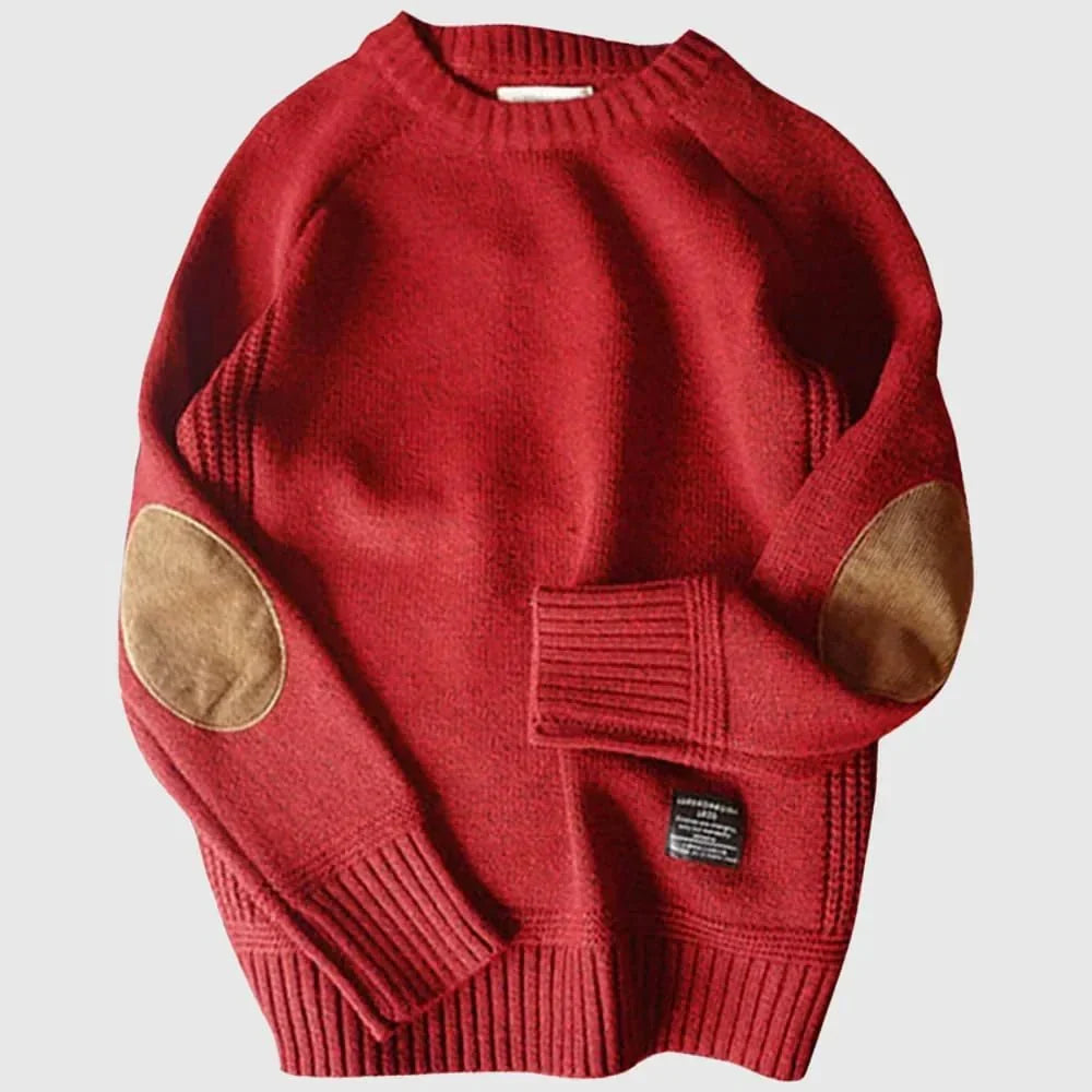 Floyd | Men's Crew Neck Jumper with Elbow Patches for Winter