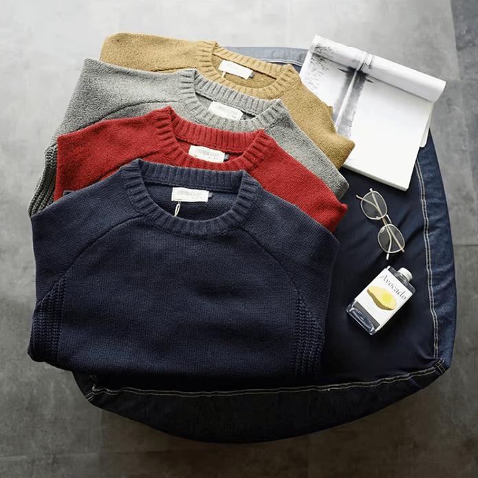 Floyd | Men's Crew Neck Jumper with Elbow Patches for Winter