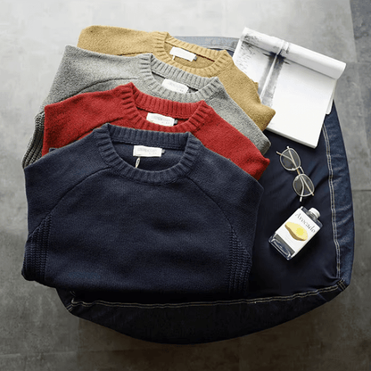 Floyd | Men's Crew Neck Jumper with Elbow Patches for Winter