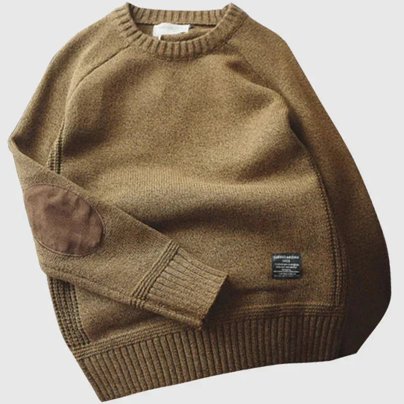 Floyd | Men's Crew Neck Jumper with Elbow Patches for Winter