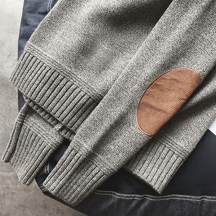 Floyd | Men's Crew Neck Jumper with Elbow Patches for Winter