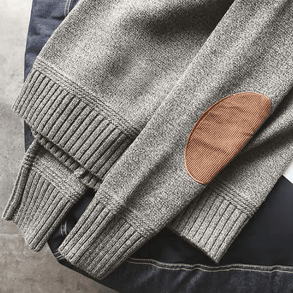 Floyd | Men's Crew Neck Jumper with Elbow Patches for Winter