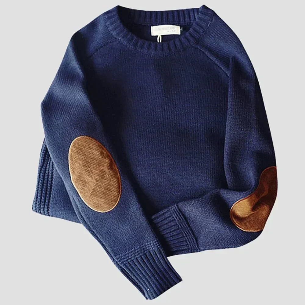 Floyd | Men's Crew Neck Jumper with Elbow Patches for Winter
