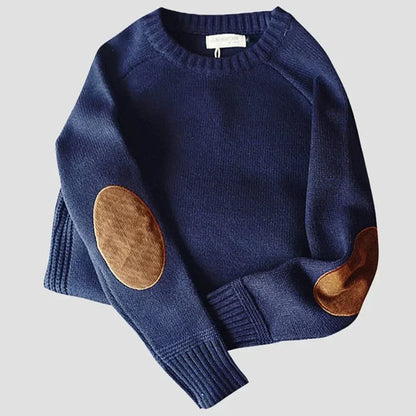 Floyd | Men's Crew Neck Jumper with Elbow Patches for Winter