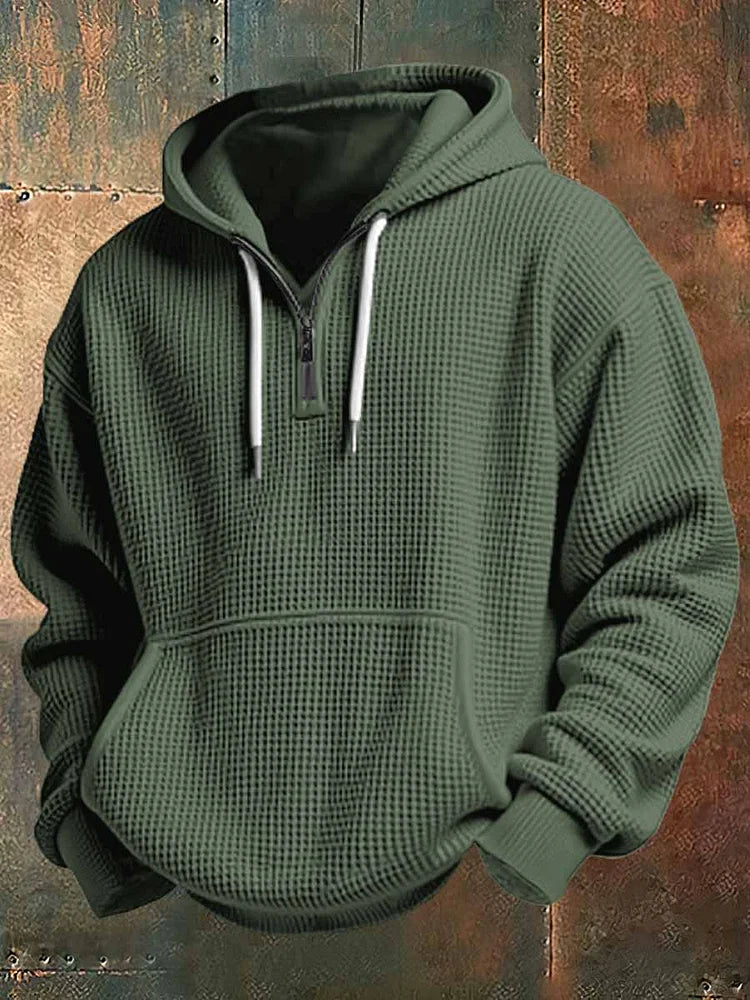 Kieran | Men's Waffle-Knit Hoodie for Winter