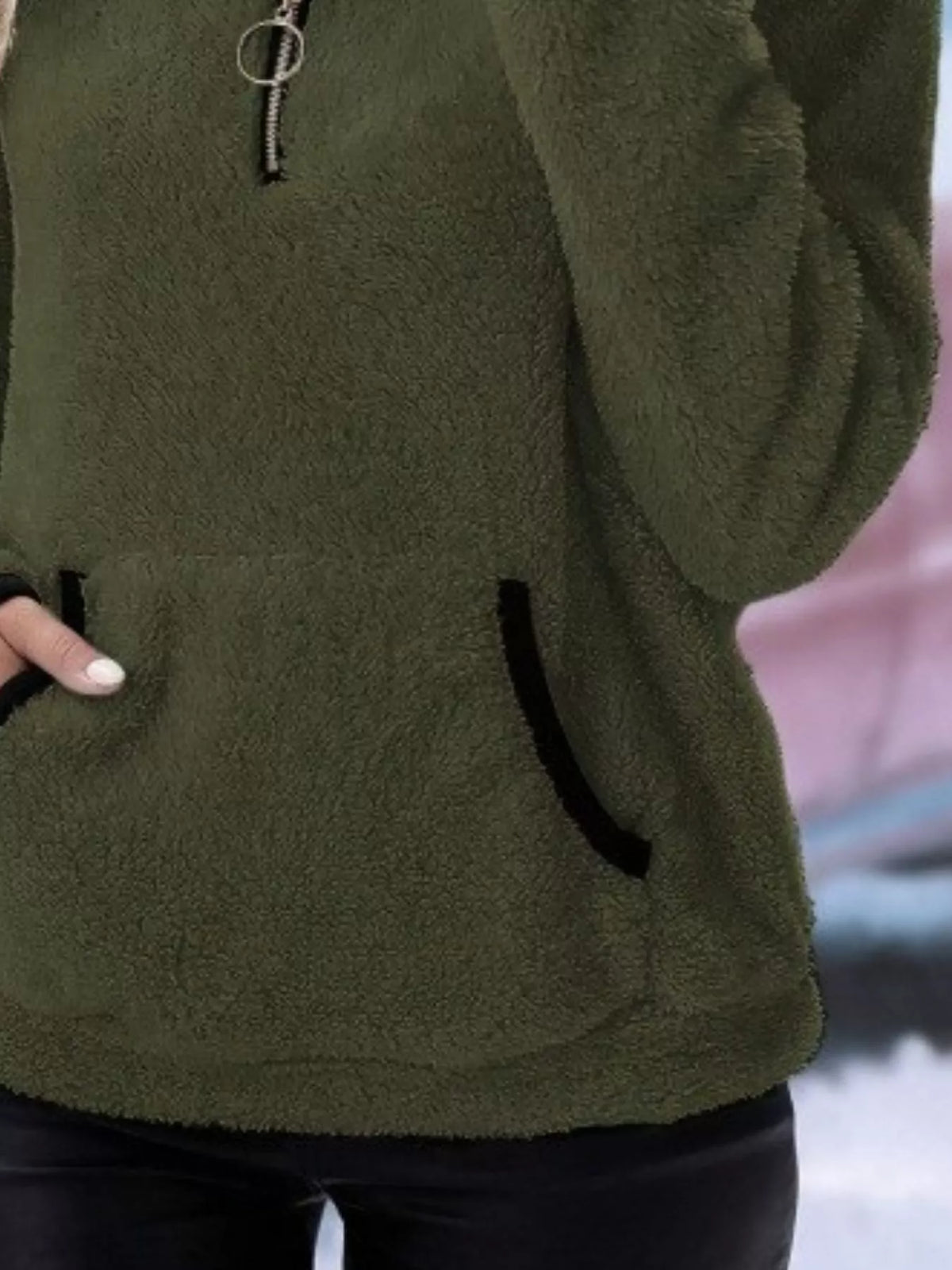 Helen | Women's Cosy Teddy Fleece Half-Zip Pullover Jumper for Winter
