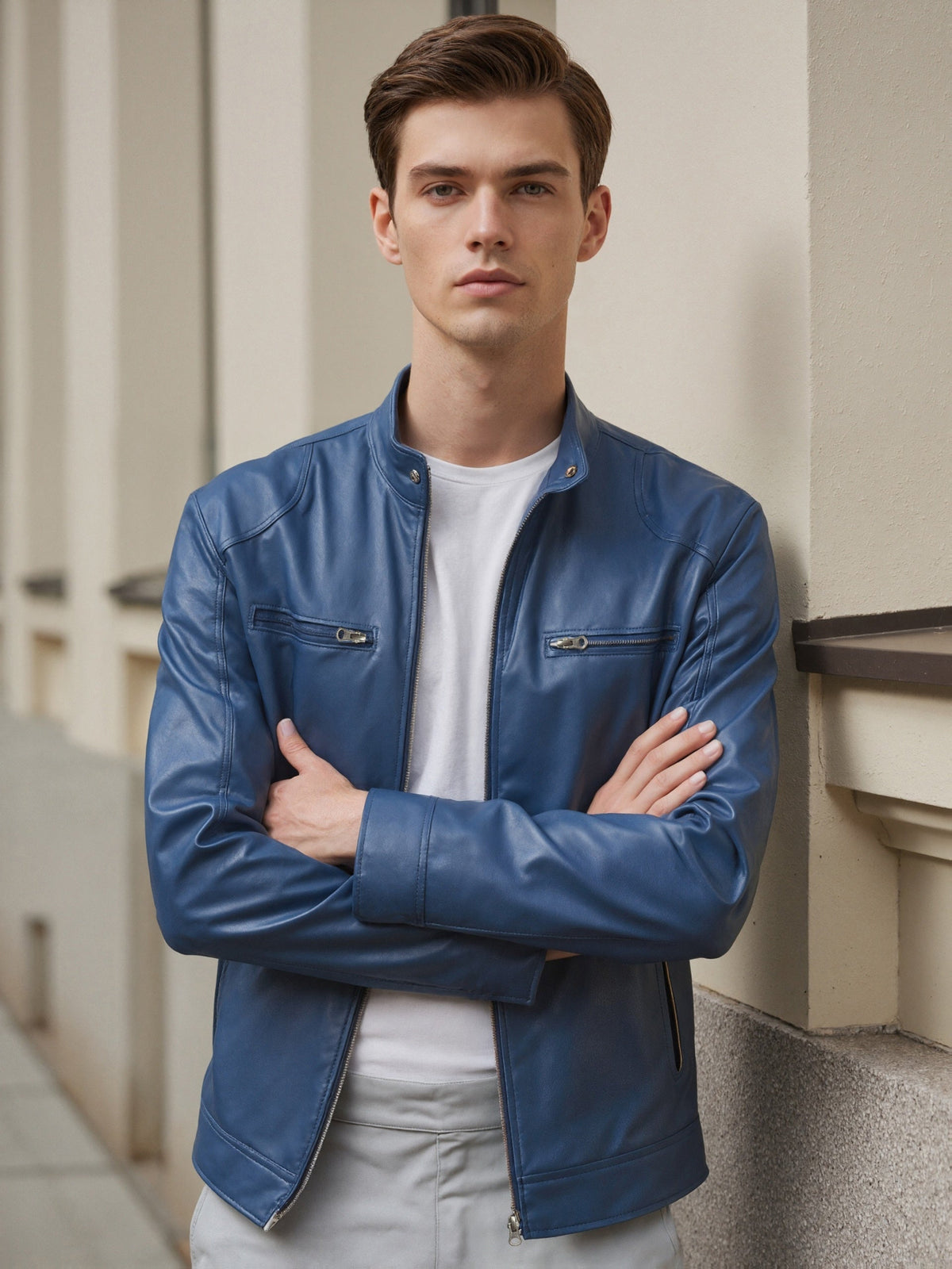 Freddie | Men's Stand Collar PU Leather Jacket