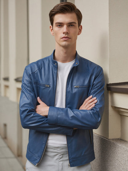 Freddie | Men's Stand Collar PU Leather Jacket
