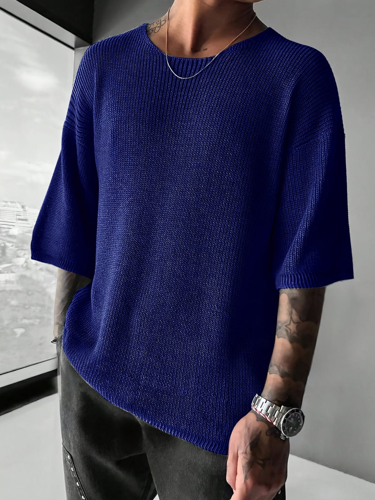 Elliot | Men's Textured Knit Pullover Jumper for Winter
