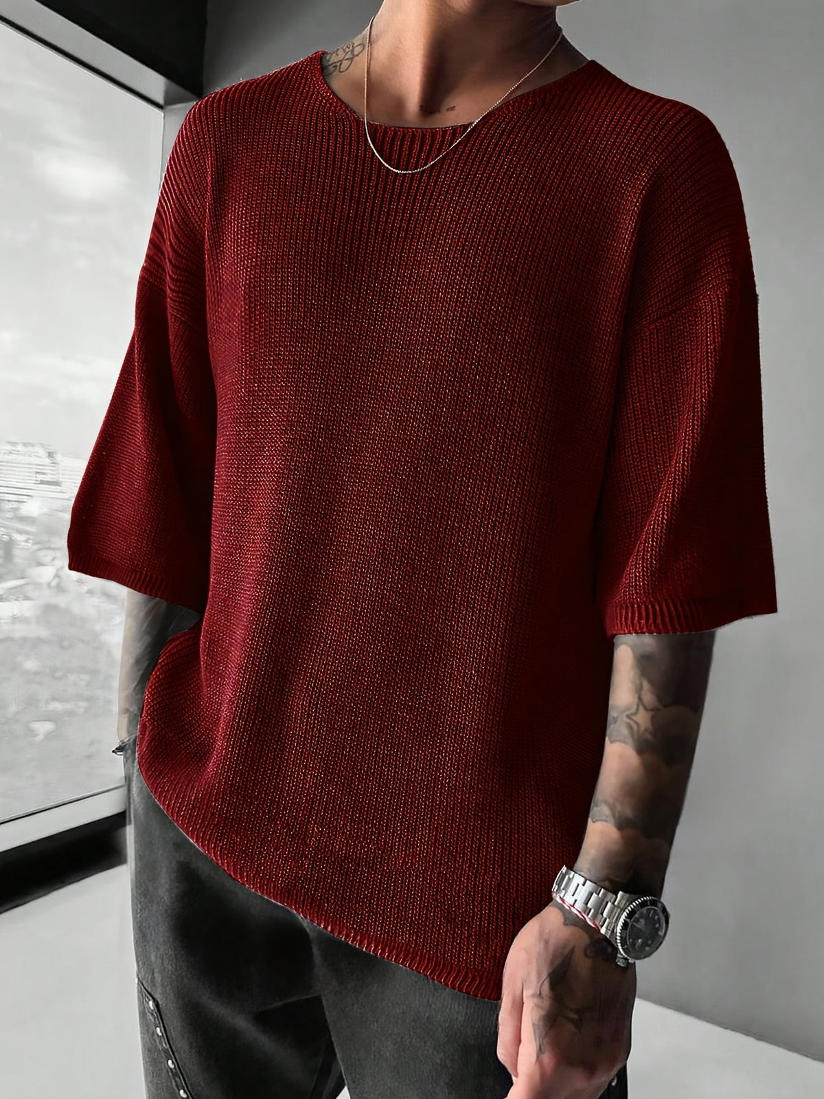 Elliot | Men's Textured Knit Pullover Jumper for Winter