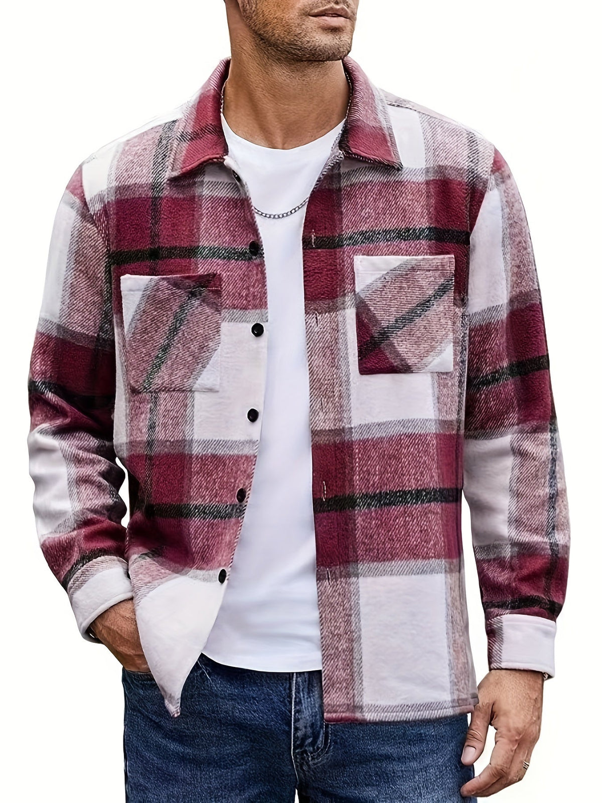 Theo | Men's Stylish Plaid Shirt Jacket