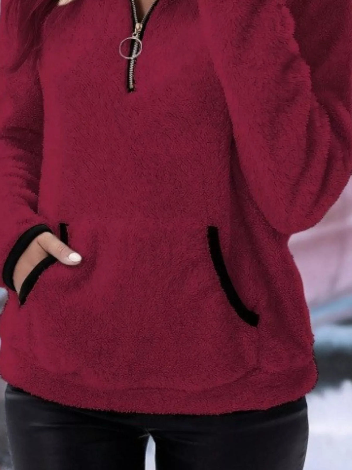Helen | Women's Cosy Teddy Fleece Half-Zip Pullover Jumper for Winter
