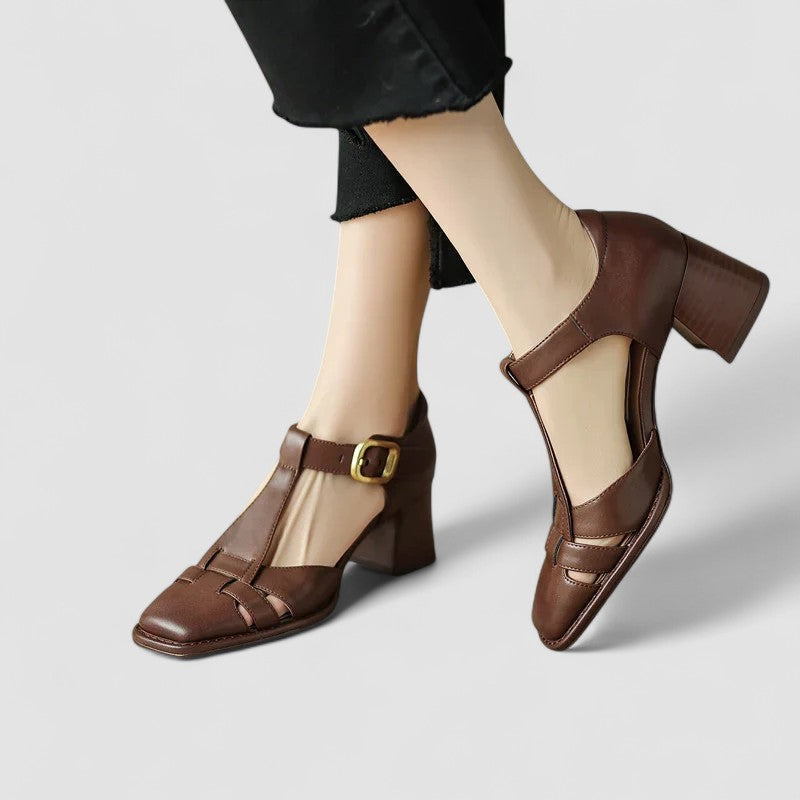 Krista | Women's Elegant Orthopedic T-Strap Heels