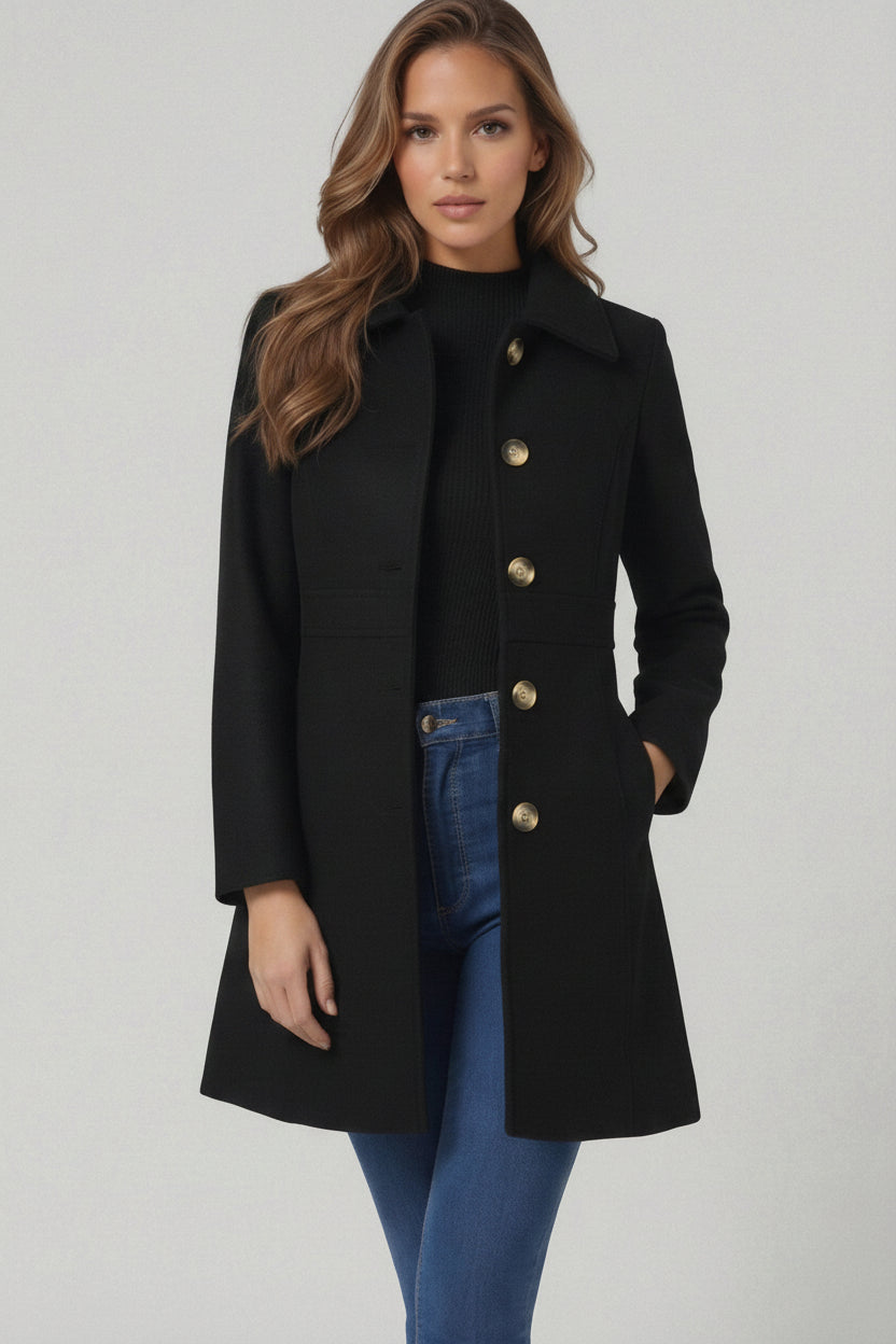 Cecile | Fitted A-Line Coat for Winter