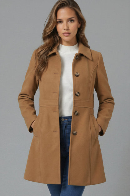 Cecile | Fitted A-Line Coat for Winter