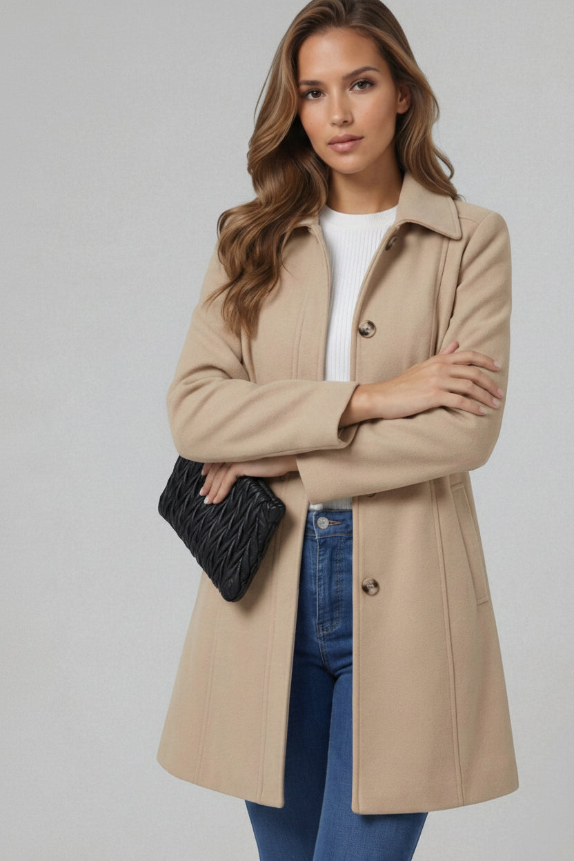 Cecile | Fitted A-Line Coat for Winter