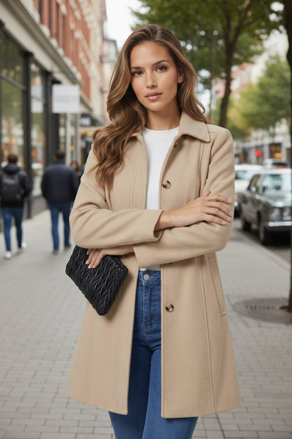 Cecile | Fitted A-Line Coat for Winter