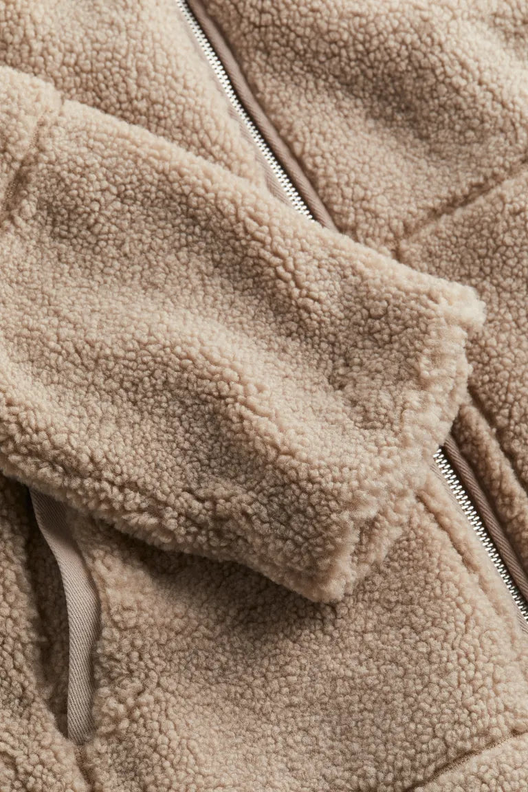 Paige | Women's Cosy Relaxed-Fit Teddy Zip-Up Jacket for Winter