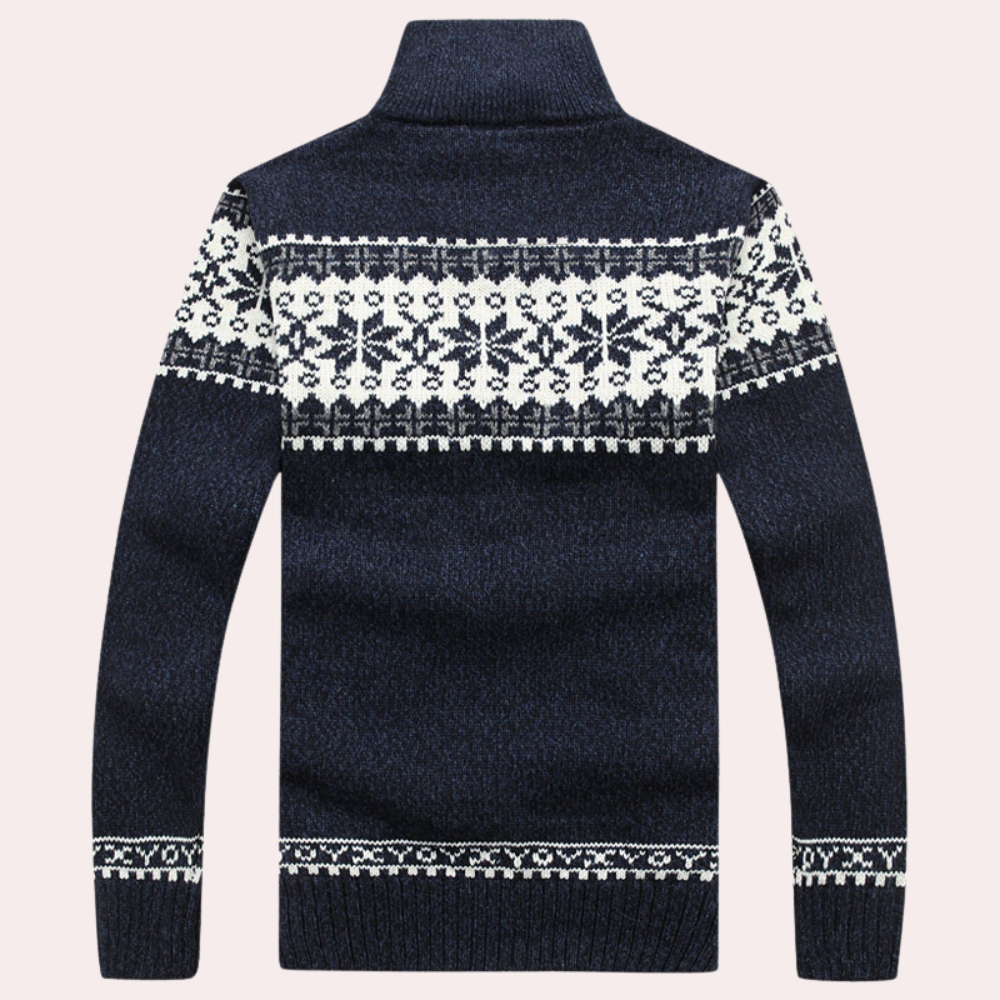 Harald | Men's Stylish Patterned Full-Zip Cardigan for Winter