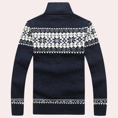 Harald | Men's Stylish Patterned Full-Zip Cardigan for Winter