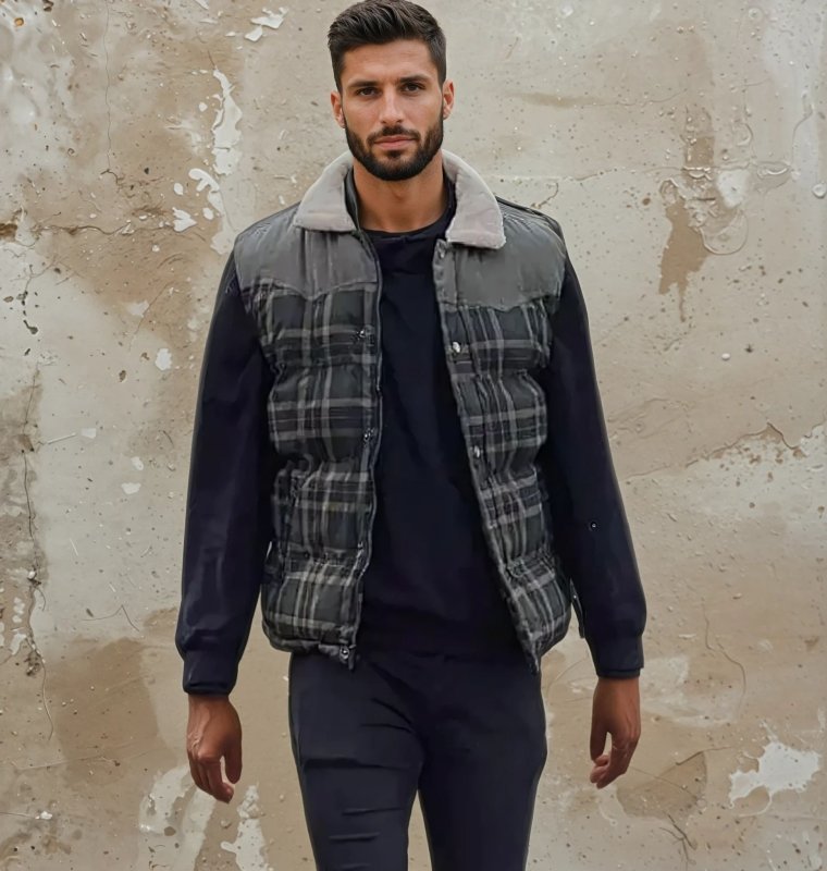 Keith | Men's Stylish Plaid Quilted Puffer Vest