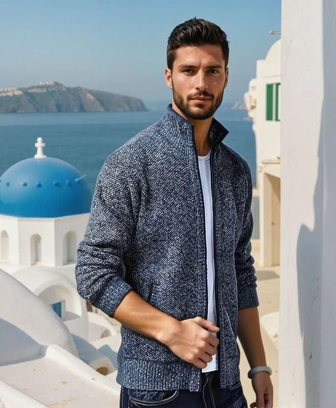 Victor | Men's Zip-Up Knit Jumper for Winter