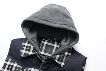 Miles | Men's Plaid Hooded Puffer Vest