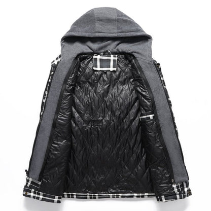 Miles | Men's Plaid Hooded Puffer Vest