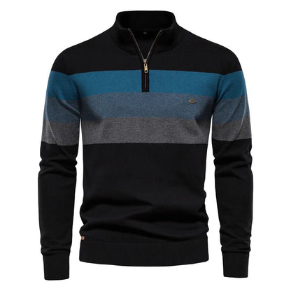 Edward | Men's Stylish Half-Zip Striped Jumper for Winter