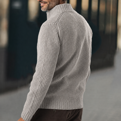 Henry | Men's Ribbed Knit Zip-Up Sweater