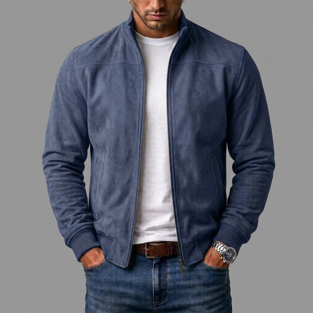 Kai | Men's Ribbed Suede Bomber Jacket