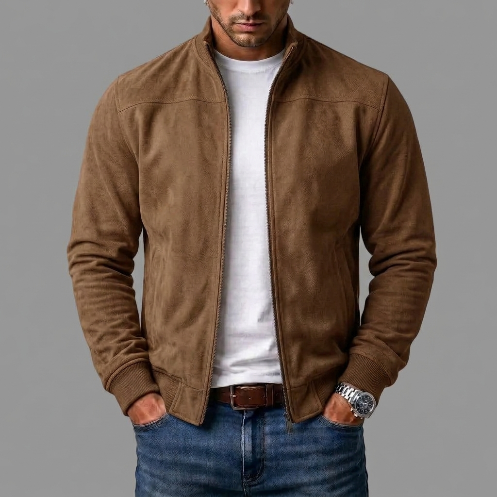 Kai | Men's Ribbed Suede Bomber Jacket