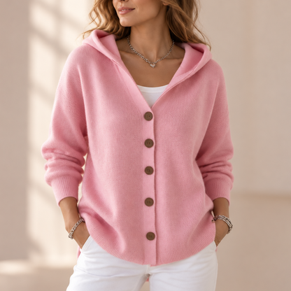Cosy Hooded A-Line Knit Cardigan for Winter
