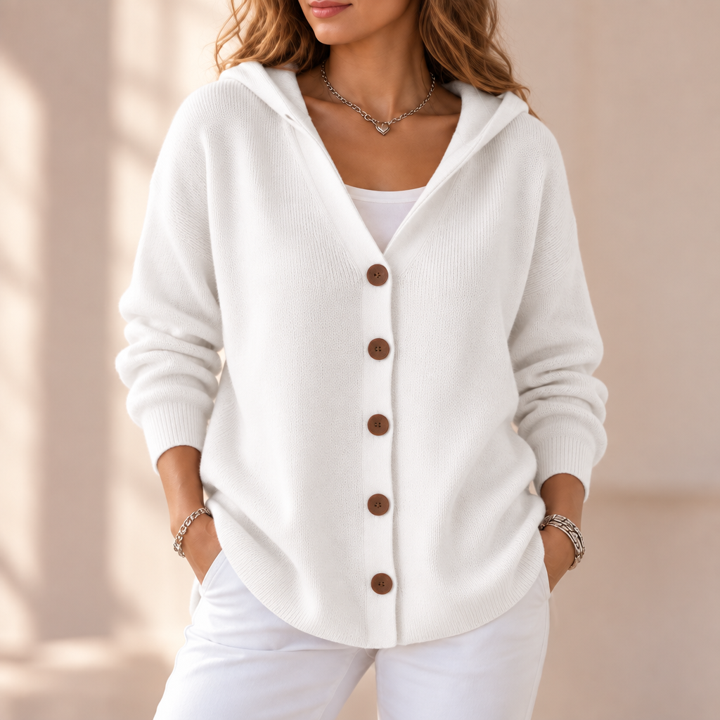 Cosy Hooded A-Line Knit Cardigan for Winter