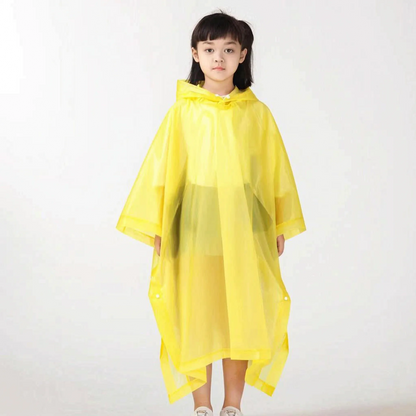 Kids’ Hooded Pullover Rain Poncho