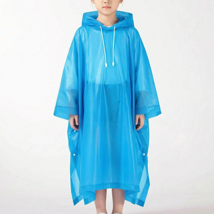 Kids’ Hooded Pullover Rain Poncho
