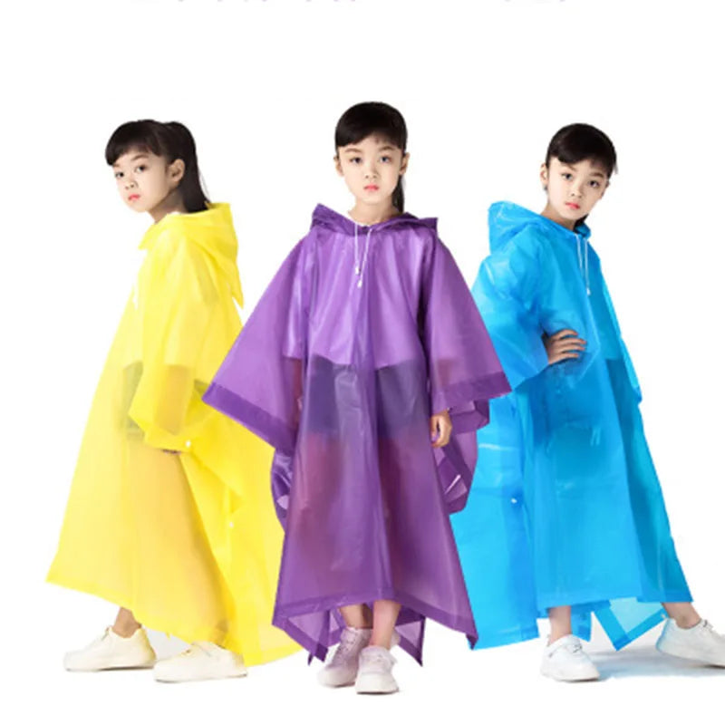 Kids’ Hooded Pullover Rain Poncho